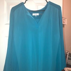 Calvin Klein half sleeve blue blouse